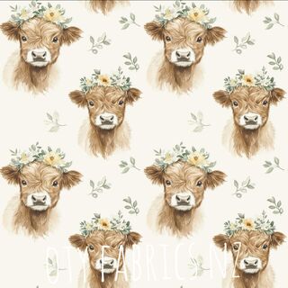 Spring floral highland cows