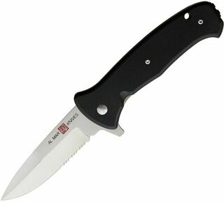 Al Mar SERE 2020 Black Flipper Knife D2 Combo Blade A/O