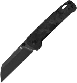 QSP Penguin D2 SW Black Shredded CF Folding Knife