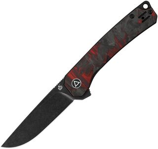 QSP Osprey Red Black Shredded CF Folding Knife