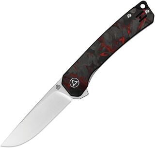 QSP Osprey Red Shredded CF Folding Knife