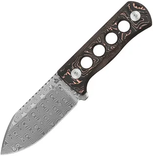 QSP Canary Neck Knife Copper Damascus