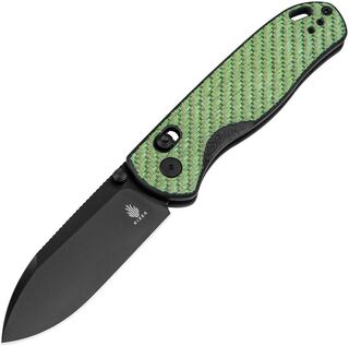 Kizer Drop Bear Clutch CF Green Folding Knife