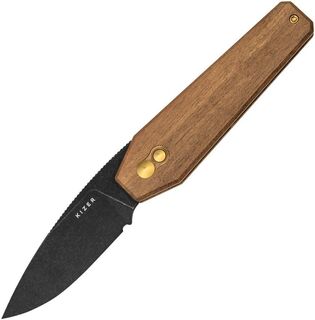 Kizer Tomb Button Lock Wood Folding Knife