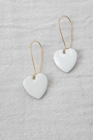 White Love Drop Earrings