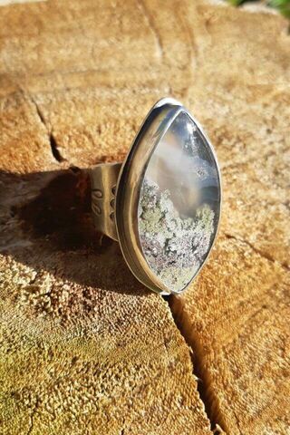 Scenic Moss Agate Silver Ring