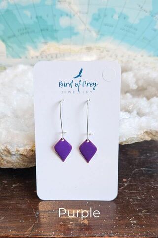 Purple Petal Drop Earrings