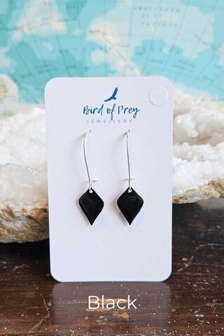 Black Petal Drop Earrings