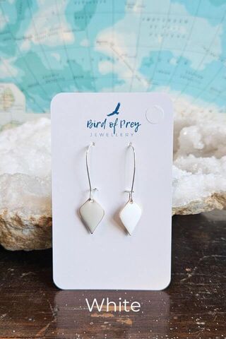 White Petal Drop Earrings