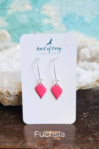 Fuchsia Pink Petal Drop Earrings