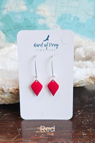 Red Petal Drop Earrings