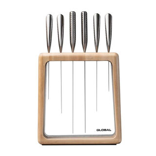 Global Hashira 7pc Knife Block Set - Maple