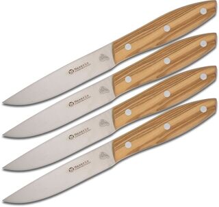 Maserin Olive - 4 Piece 12cm Steak Knife Set