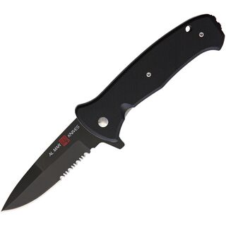 Al Mar SERE Flipper Knife D2 Black Combo Blade A/O