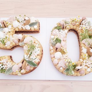 Number fifty shortbread cookie cake