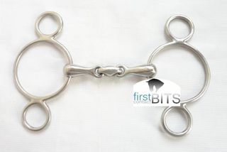 Stainless Steel 3-Ring Double Jointed Continental Gag Bit