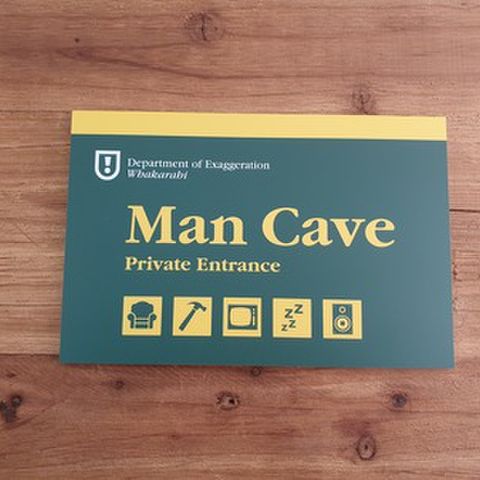 MAN CAVE SIGN A5 WOODEN