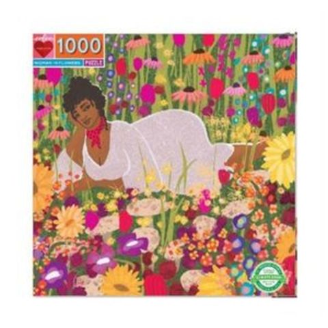 PUZZLE 1000pc WOMAN IN FLOWERS SQUARE