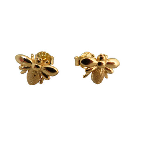 BEE STUDS STG GOLD PLATE