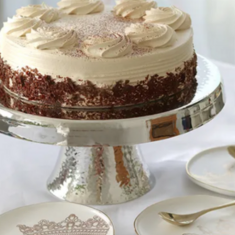 PEDESTAL CAKE STAND HAMMERED