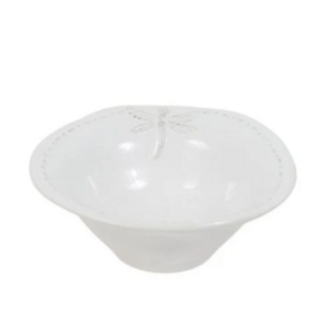 Dragonfly white salt bowl