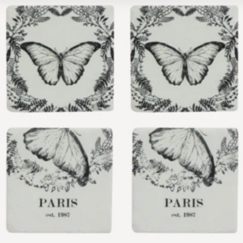 BUTTERFLY COASTERS SET/4