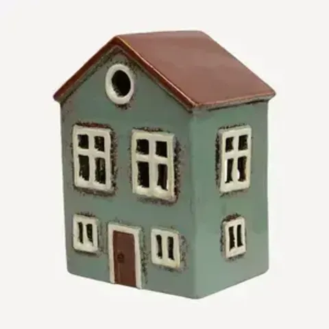 TEA LIGHT PETITE HOUSE BLUE 10cm Alsace