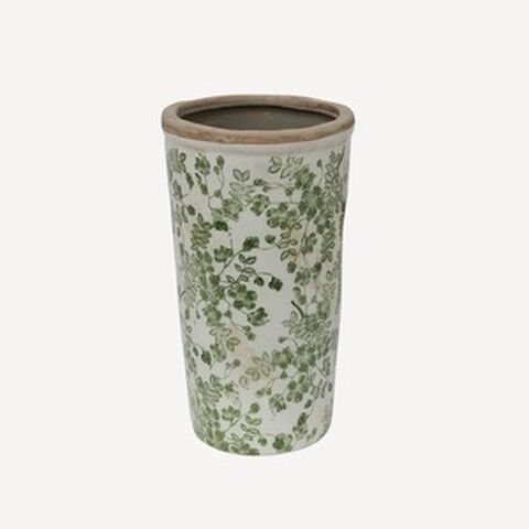 VASE TALL BOTANICAL GREEN