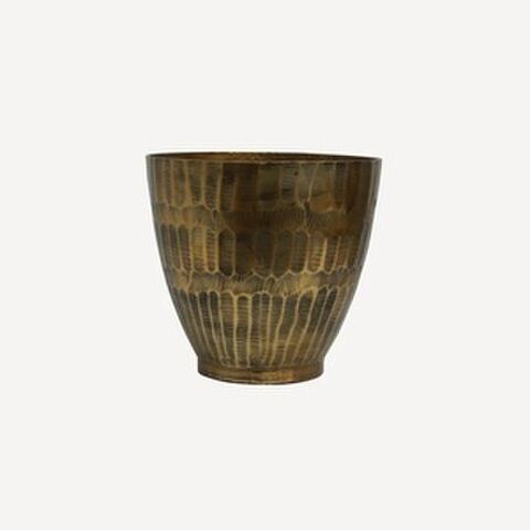 POT HAMMERED STRIPE BRASS SML