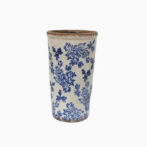 BLUE FLORAL VASE