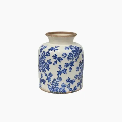 BLUE FLORAL VESSEL