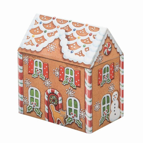 LGE GINGERBREAD HOUSE TIN