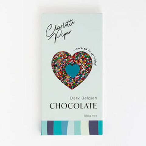 DARK CHOCOLATE BAR w/ SPRINKLES 100gm