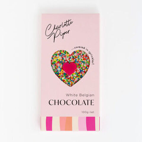 WHITE CHOCOLATE BAR w/ SPRINKLES 100gm