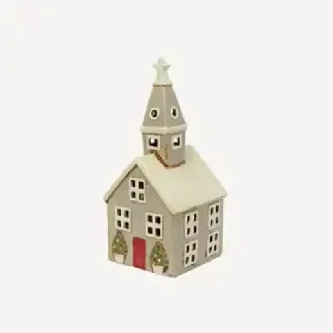 ALSACE TEA LIGHT CHURCH CHRISTMAS STONE