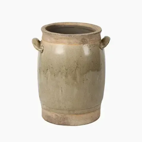 ALMADA URN CRAZED GREEN/BEIGE