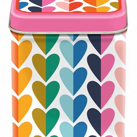SQUARE TIN w/ HEARTS 100gm Kate Rhees