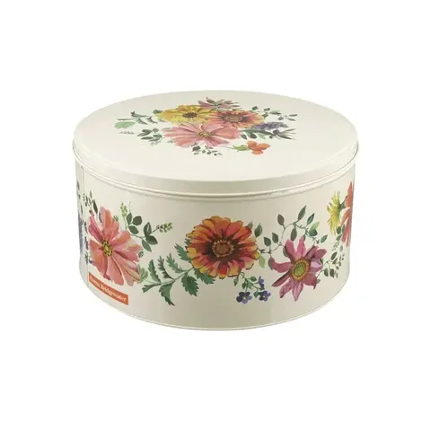 CAKE TIN GARDEN FLOWER ROUND MEDIUM