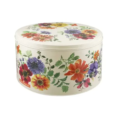 CAKE TIN GARDEN FLOWER ROUND LARGE