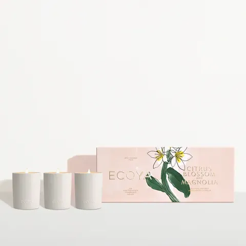 ECOYA MINI CANDLE TRIO CITRUS BLOSSOM & MAGNOLIA