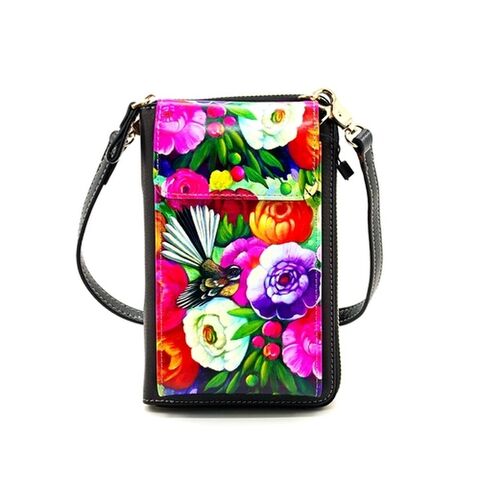 CELL PHONE BAG FANTAIL PEONIES
