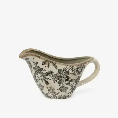 BLACK FLORAL BOWL JUG