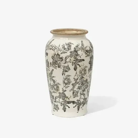 BLACK FLORAL VASE SMALL