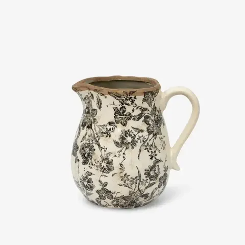 BLACK FLORAL JUG SHORT