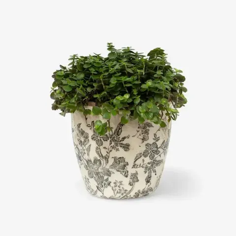 BLACK FLORAL POT LARGE