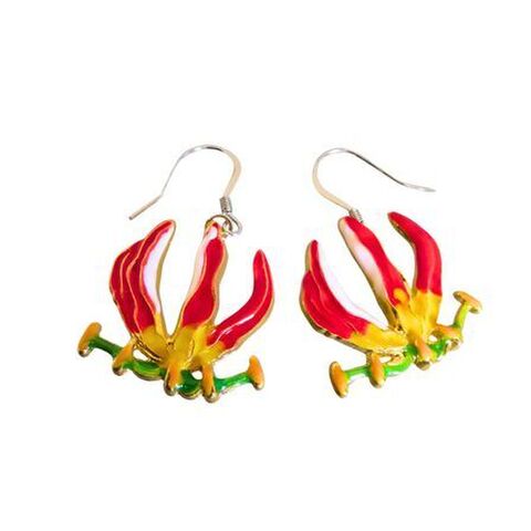 DROP EARRINGS FLAME LILY
