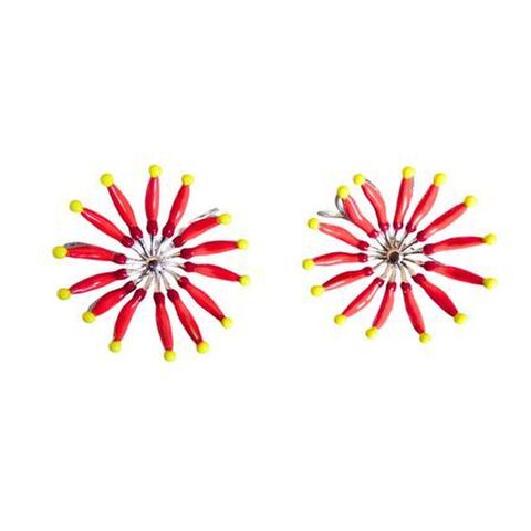 DROP EARRINGS FIREWHEEL FLOWER