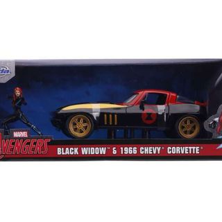 Jada Marvel Avengers Black Widow & 1966 Chevrolet Corvette  1/24