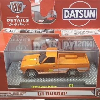 1977 Datsun Pickup Truck Orange 1/64 M2 Machines