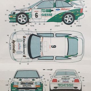 Studio 27 Decal Set Ford Escort Cosworth RS 1994 Tour De Corse Rally Bruno Thiry